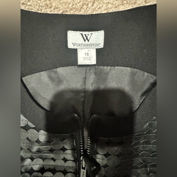 Worthington Black Dress with Textured Panel - Picture 3 of 8